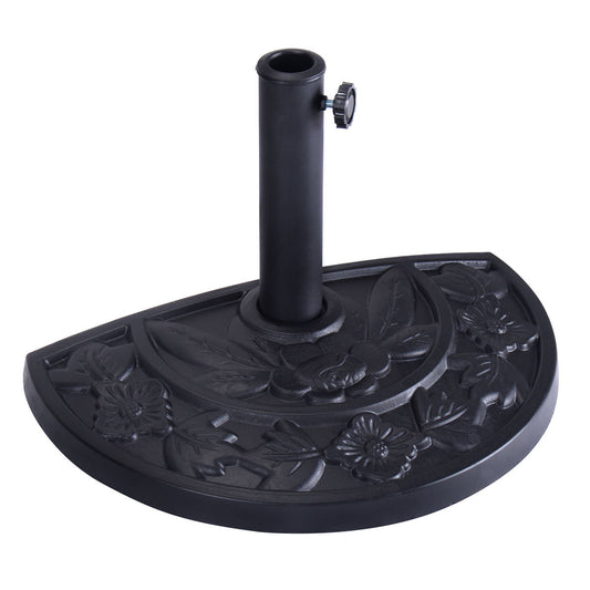 Costway 20&#39;&#39; Outdoor Patio Half Round Umbrella Base Stand Resin Deck Table Sun Shade