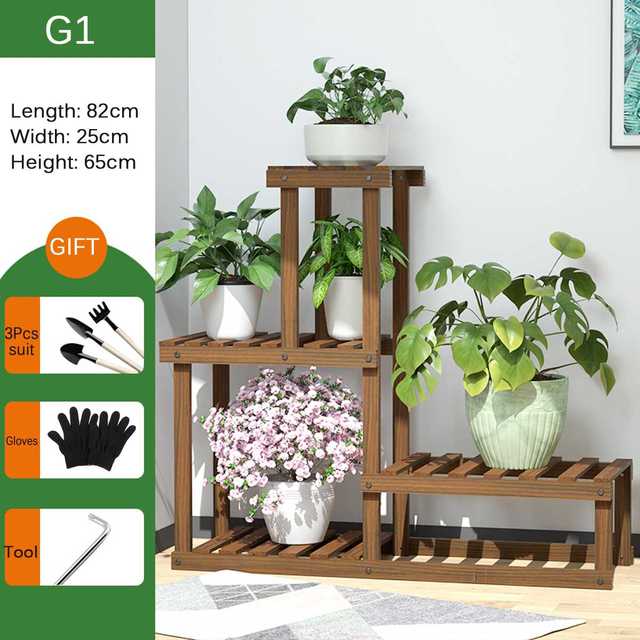 5-Layer Wooden Plant Shelves Rack Display Shelf Home Indoor Outdoor Yard Garden Patio Balcony Flower Planter Pot Stands