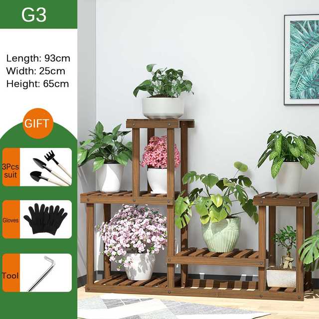 5-Layer Wooden Plant Shelves Rack Display Shelf Home Indoor Outdoor Yard Garden Patio Balcony Flower Planter Pot Stands