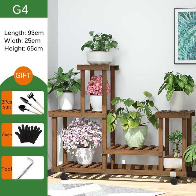 5-Layer Wooden Plant Shelves Rack Display Shelf Home Indoor Outdoor Yard Garden Patio Balcony Flower Planter Pot Stands