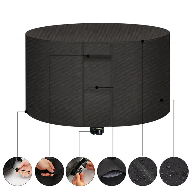 12 Sizes Patio Fire Pit Dustproof Cover Waterproof Grill Covers BBQ Cooking Protector Round Canopy Shelter Cover Garden 600D